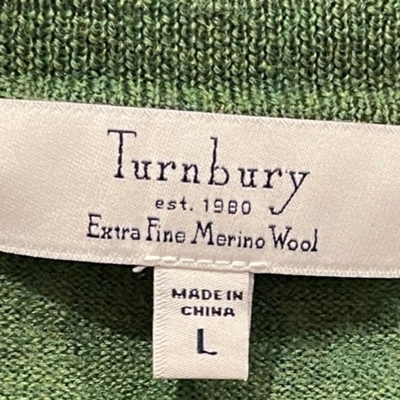TURNBURY Green Extra Fine Merino Wool Sweater - Picture 2 of 3